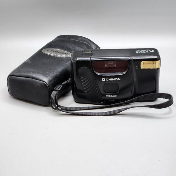 Vtg Chinon Auto GL-S 35mm Point Shoot Film Camera Auto Sensor Flash Self Timer - Picture 1 of 10